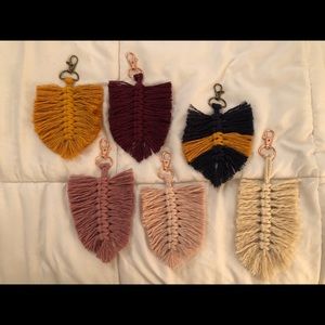 Macrame Feather Keychain